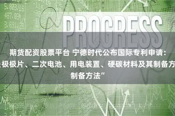 期货配资股票平台 宁德时代公布国际专利申请：“负极极片、二次电池、用电装置、硬碳材料及其制备方法”