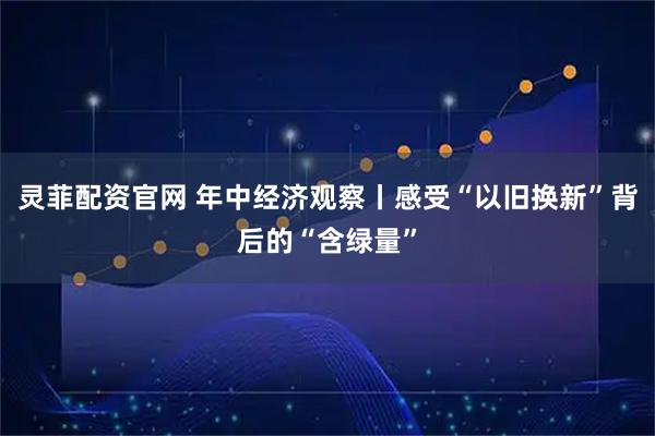 灵菲配资官网 年中经济观察丨感受“以旧换新”背后的“含绿量”